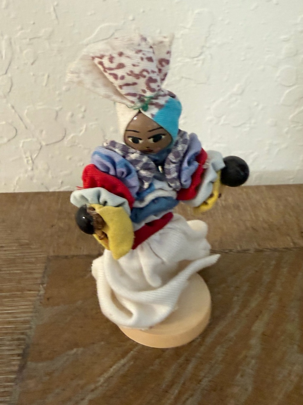 Handcrafted Multicolor Caribbean Fabric Doll - Home Accent